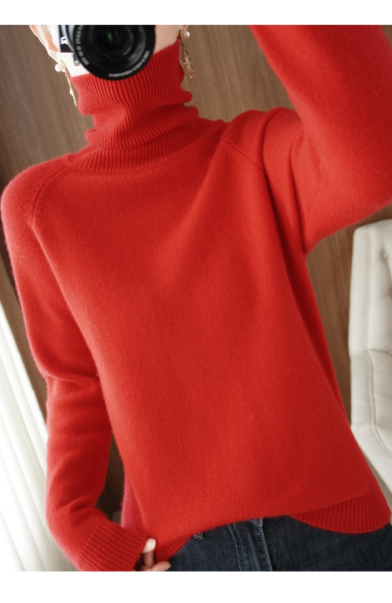 Félicie | Pull Femme Col Montant Tricoté, Confortable et Élégant