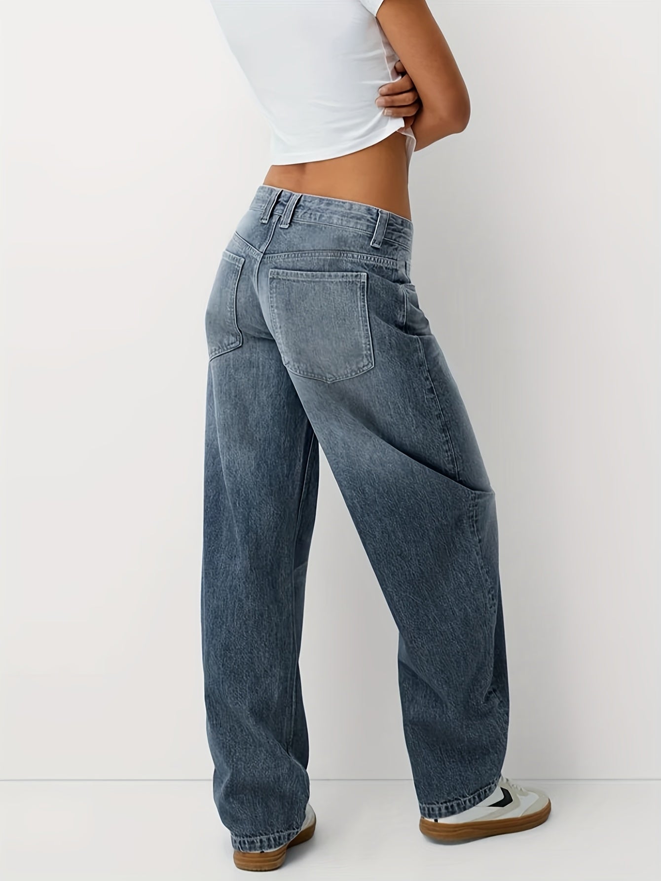 Queena | Baggy Jeans Femme Loose Fit avec Jambe Large et Droite