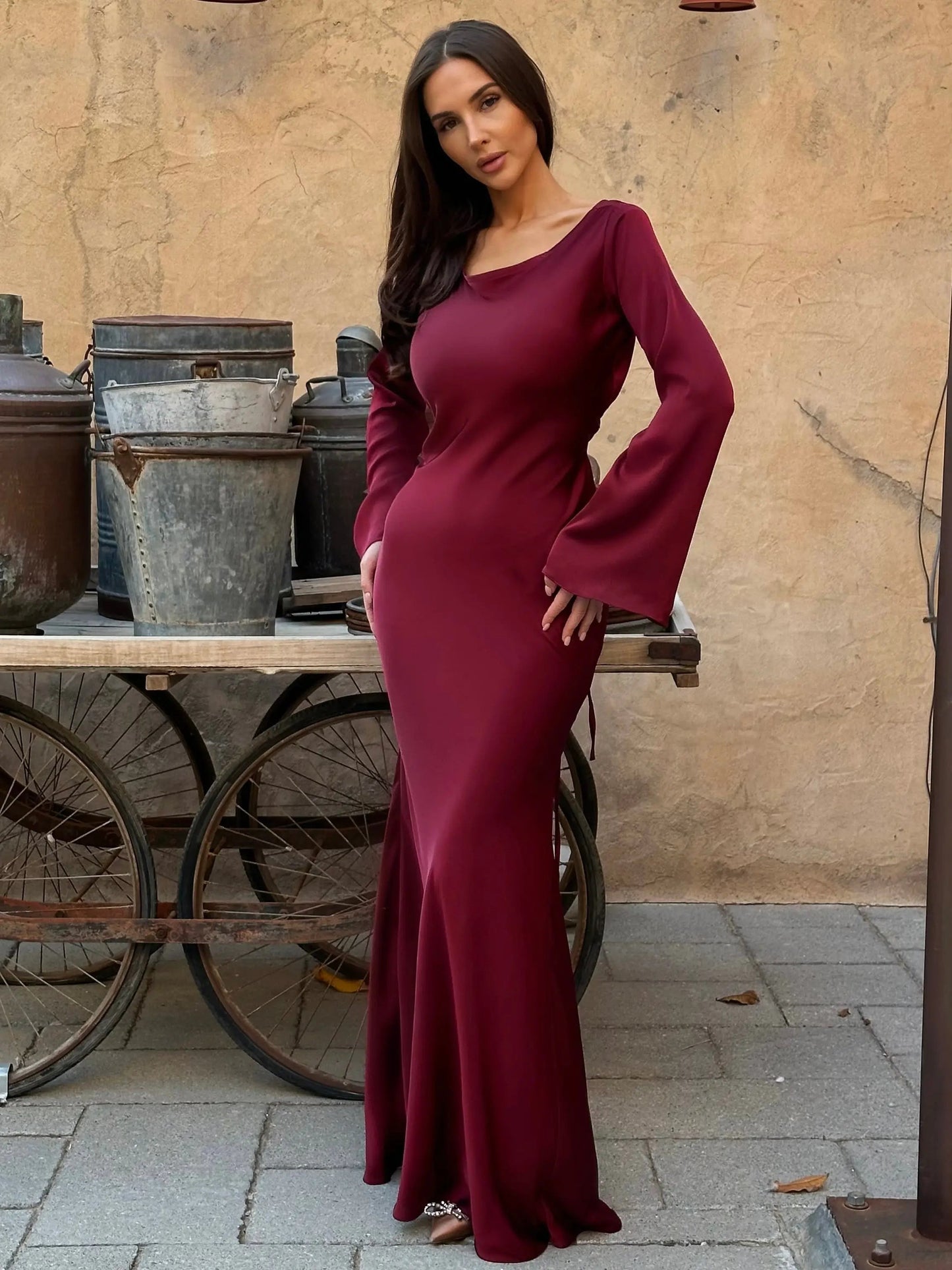 Evening Dress Femme Élégante | Maxi-Robe Longue Cintrée pour Occasions Spéciales