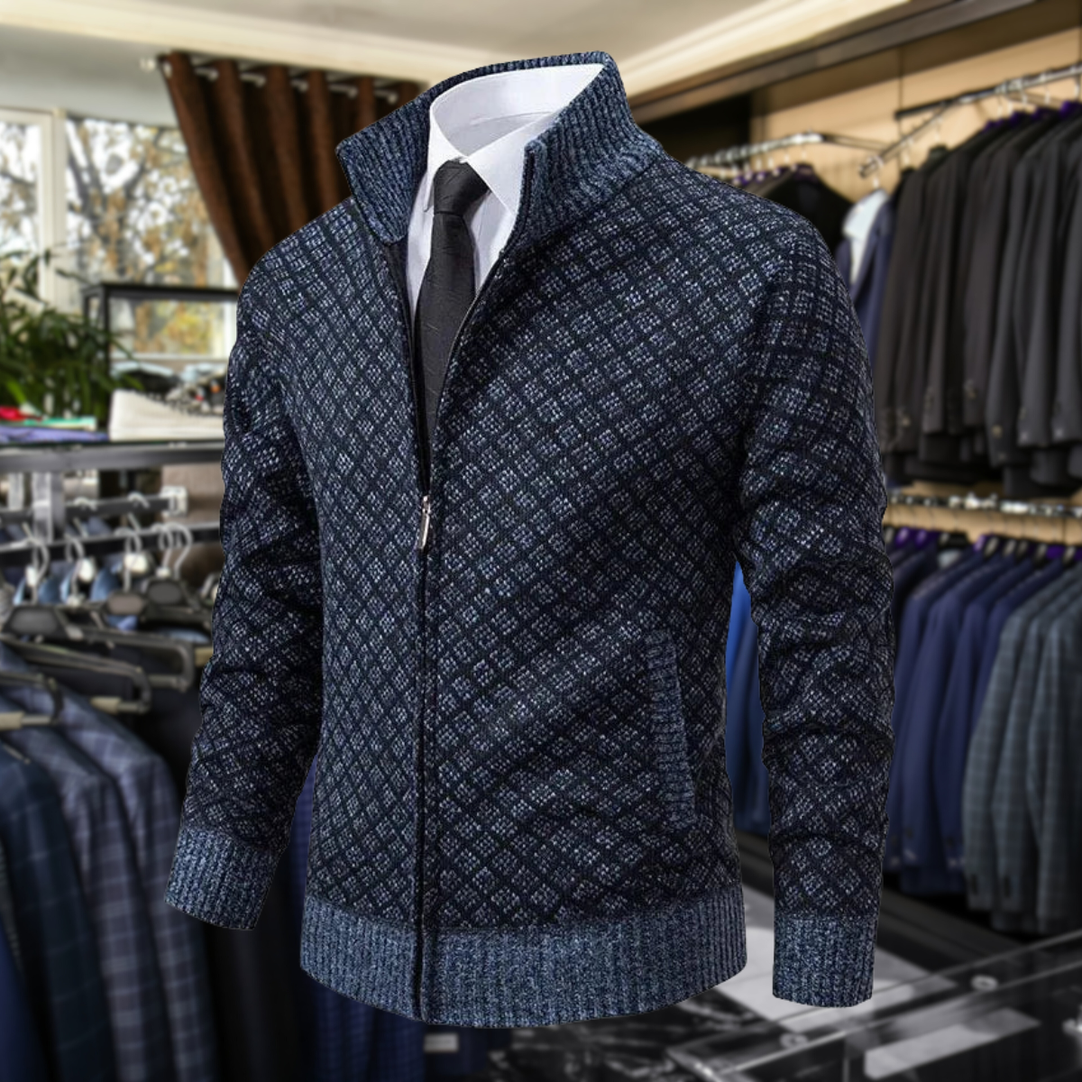 Cardigan Homme Structuré | Col Montant et Confort Hivernal