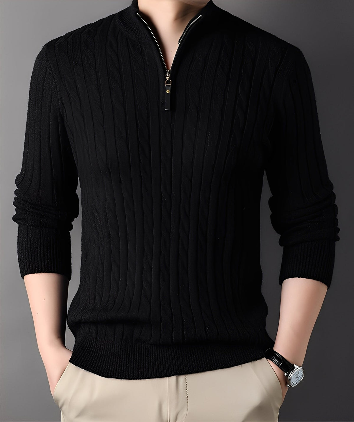 Pull Homme en Maille Zippé | Élégance Moderne & Confort Quotidien