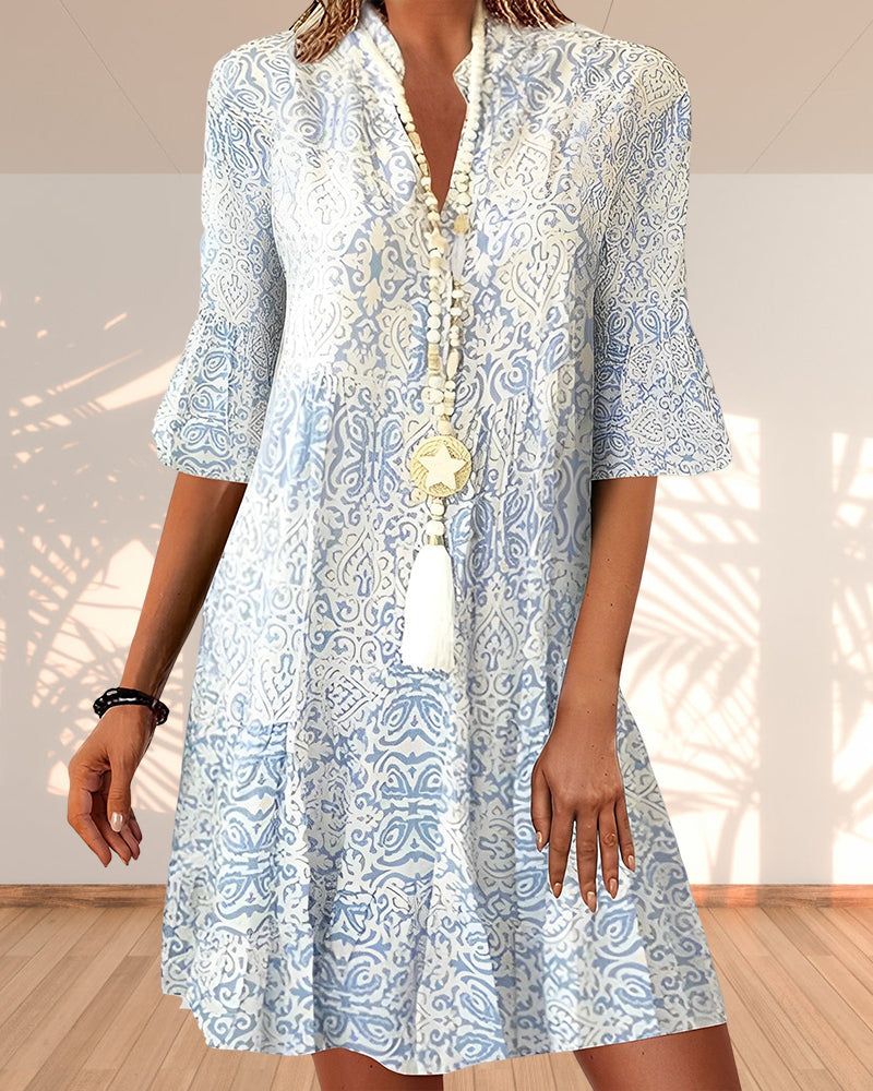 Robe tunique fluide à encolure en V – Légère, féminine & polyvalente