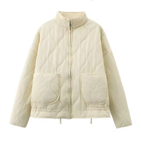 Veste Femme Matelassée Chaude avec Capuche et Cordon de Taille, Confort et Élégance