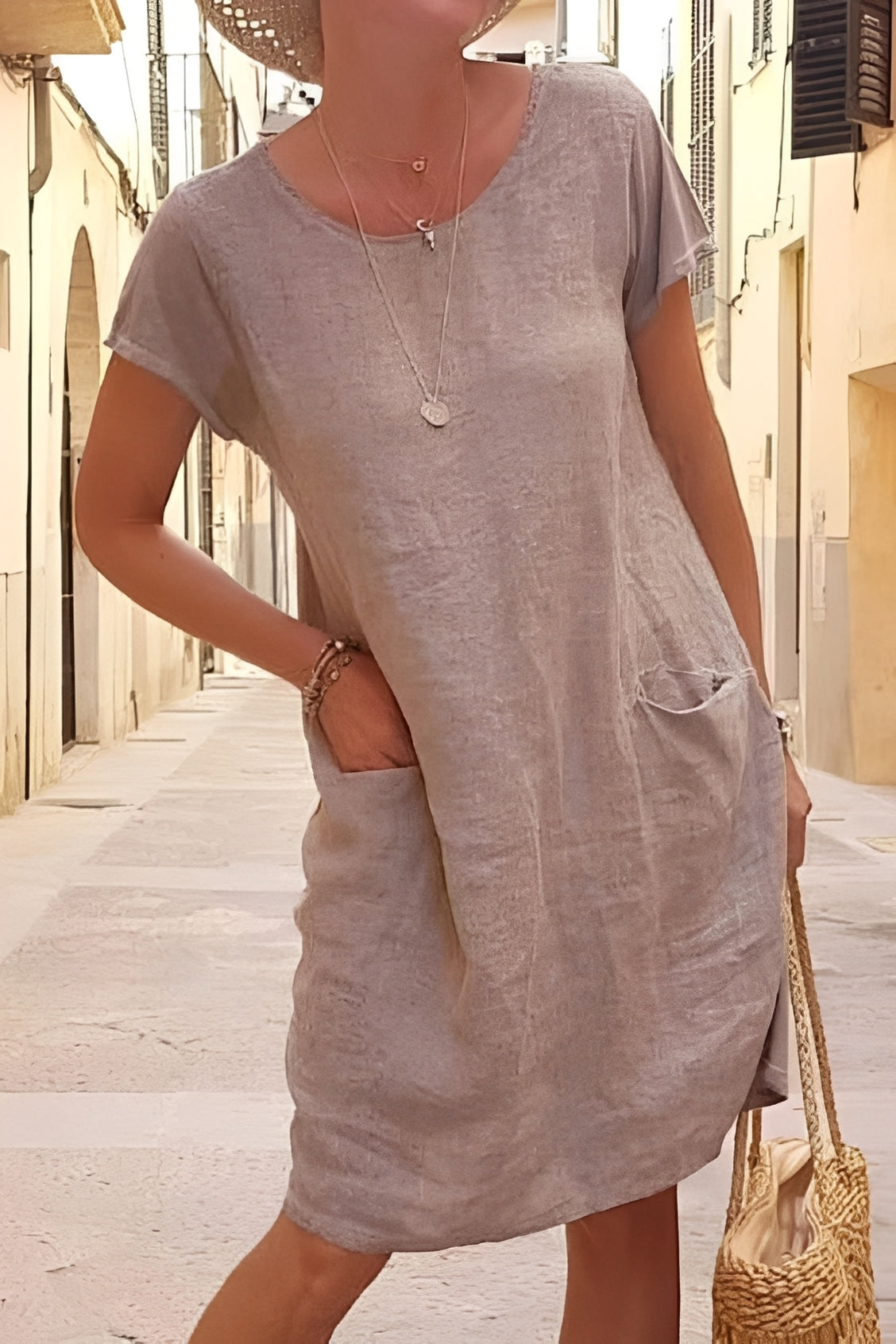 Robe Femme Décontractée à Manches Courtes et Style Léger Élégant