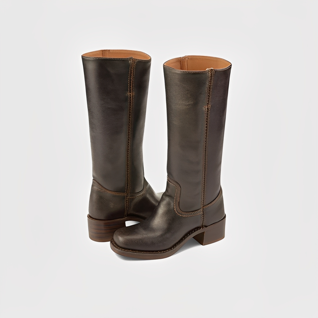 Bottes Femme Hautes en Cuir à Talon | Élégance et Confort