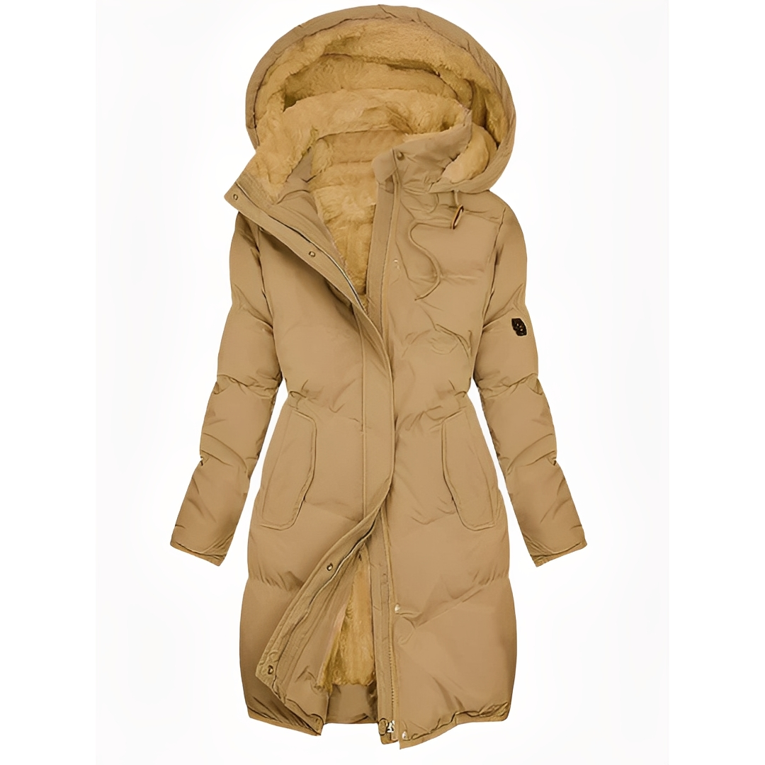 Manteau d’Hiver Femme Long et Matelassé avec Capuche | Chaud et Élégant