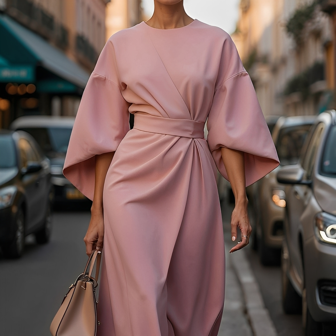 Robe Femme Élégante à Manches Lanternes | Style Chic et Confortable