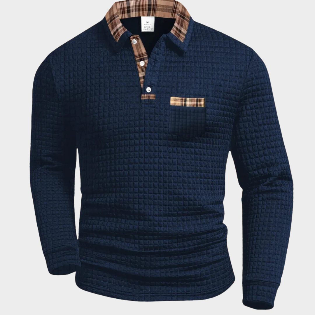 Polo Homme Manches Longues Structuré | Élégance & Confort Quotidien