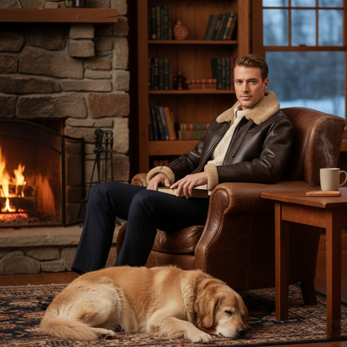 Veste Aviator Homme – Cuir Synthétique et Doublure Chaude