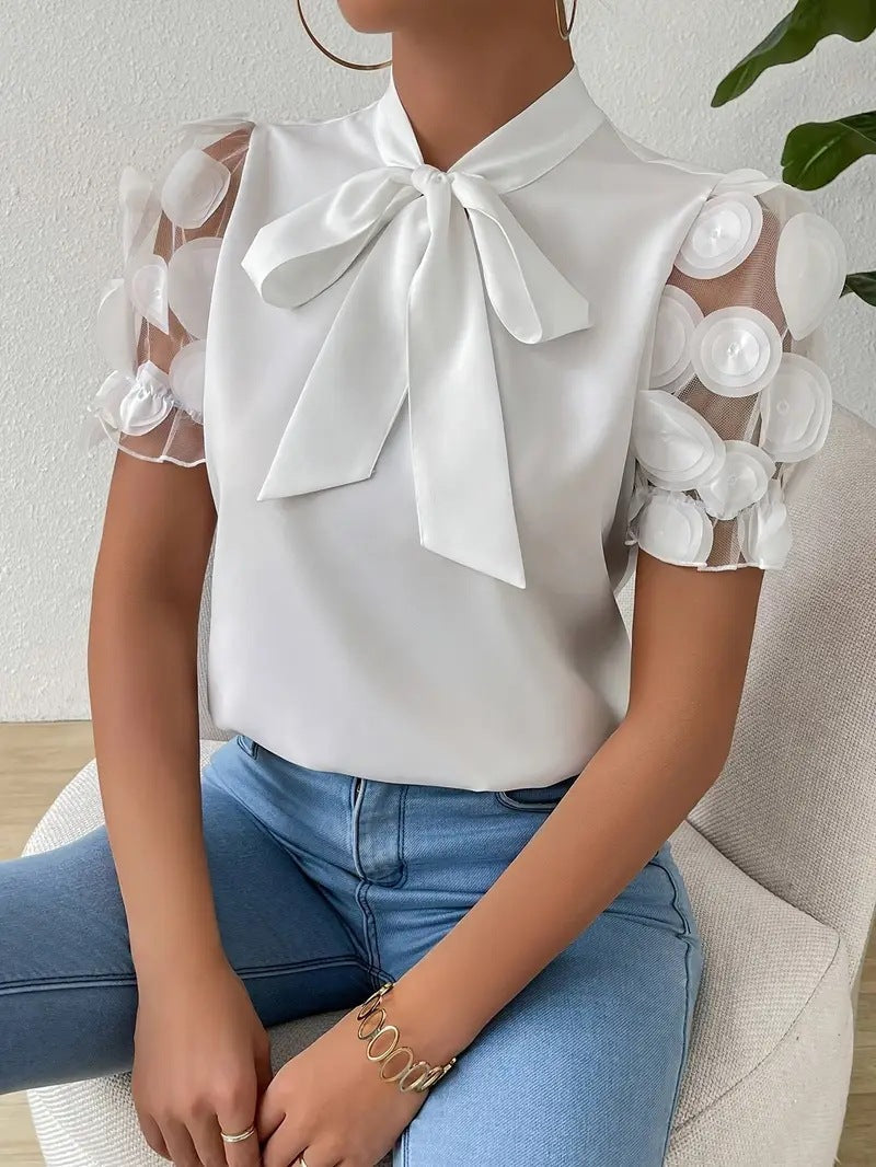 Blouse Femme Élégante avec Nœud – Style Féminin et Détails Raffinés