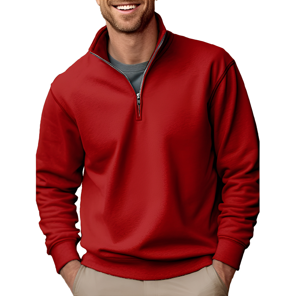 Pull Homme Léger à Demi-Zip | Confortable et Polyvalent