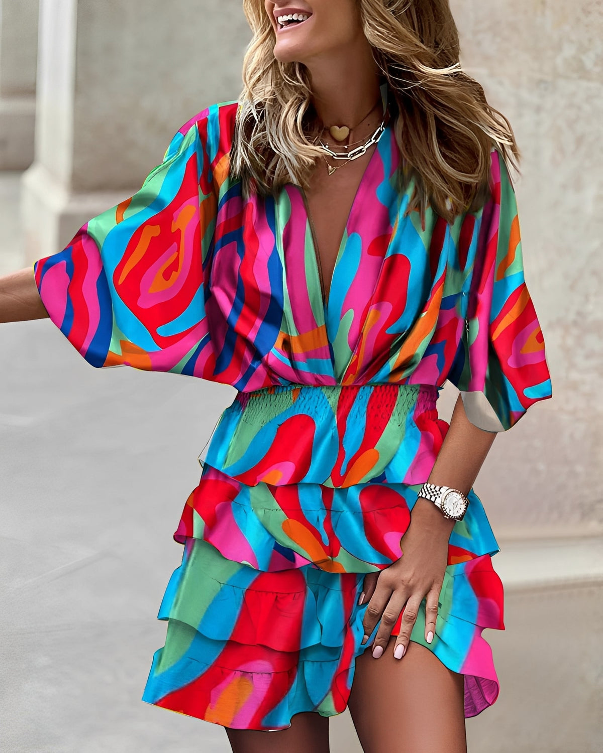 Robe Mini Femme Asymétrique Élégante au Style Moderne et Confortable