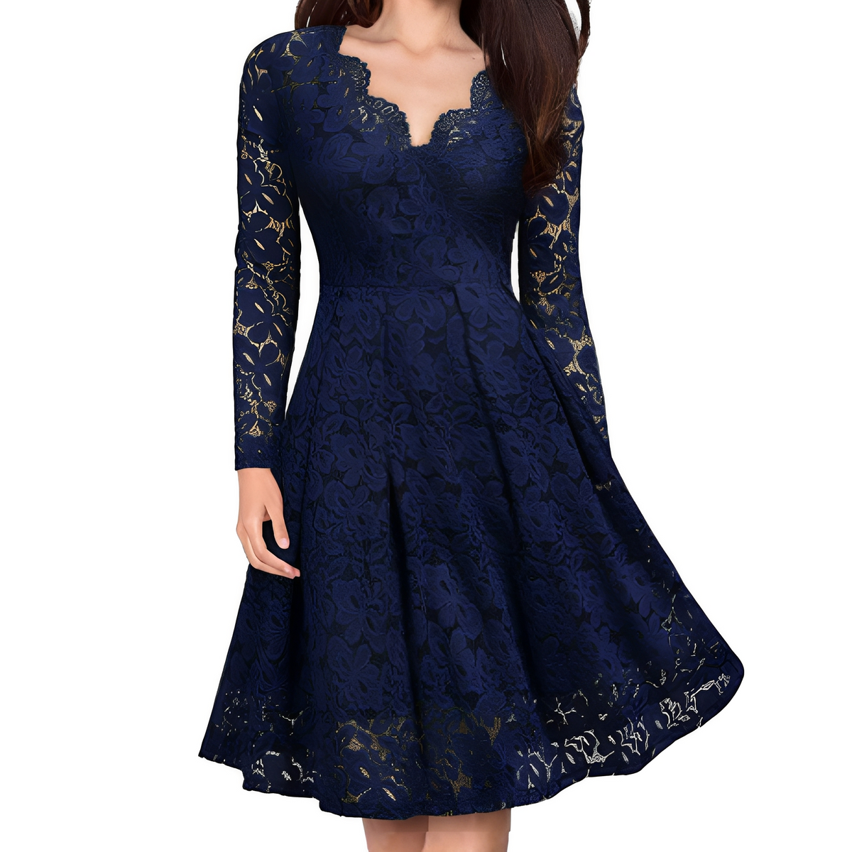 Robe Élégante Femme à Col V – Style Raffiné pour Occasions Spéciales