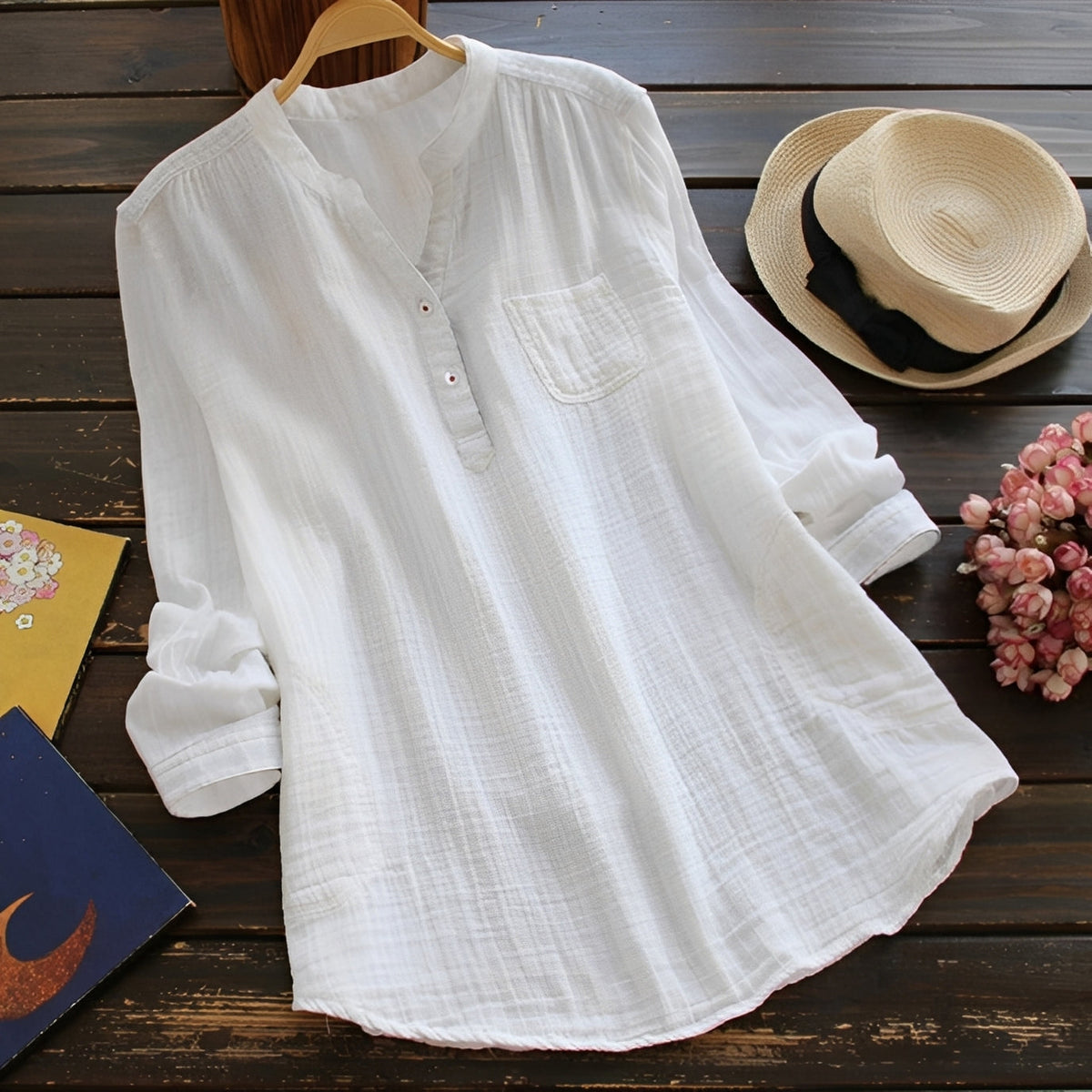 Blouse Femme Décontractée et Confortable au Style Simple et Intemporel