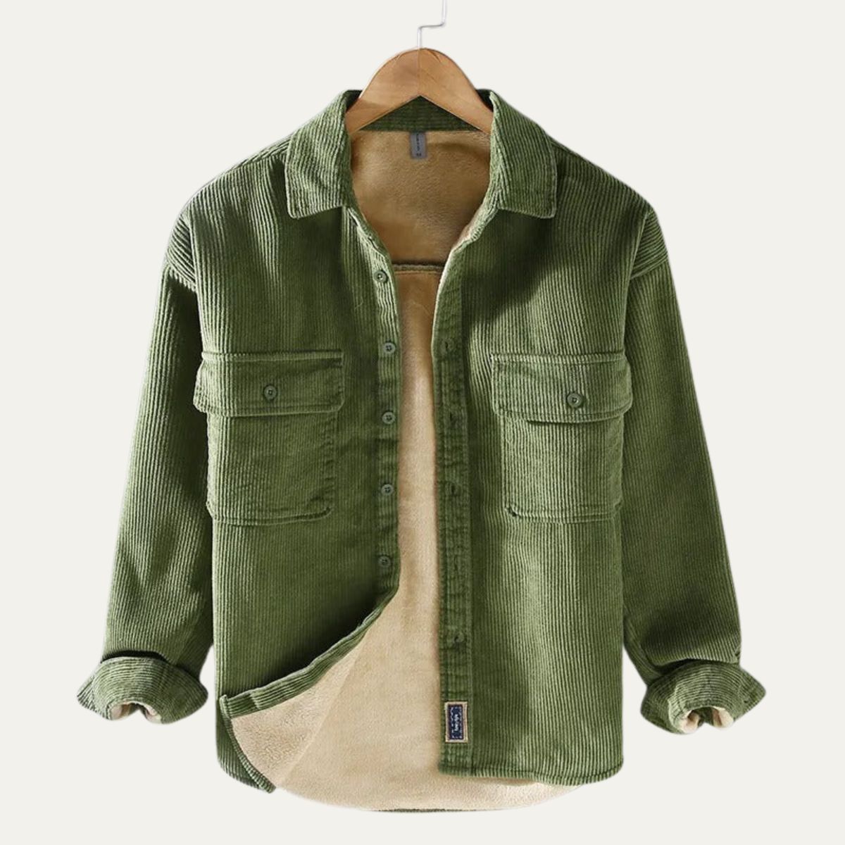Chemise Veste en Velours Côtelé Homme Doublée Polaire