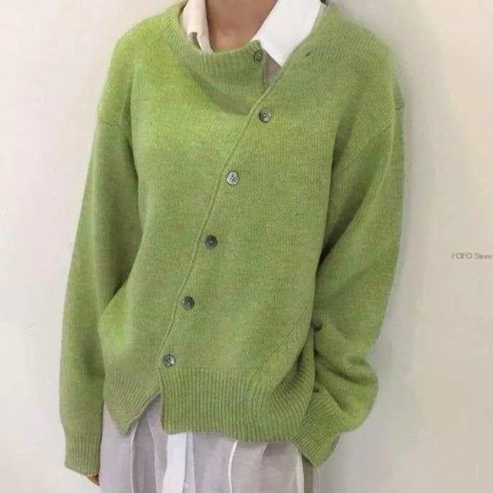 Harmonie | Cardigan Femme à Boutons Asymétriques en Maille
