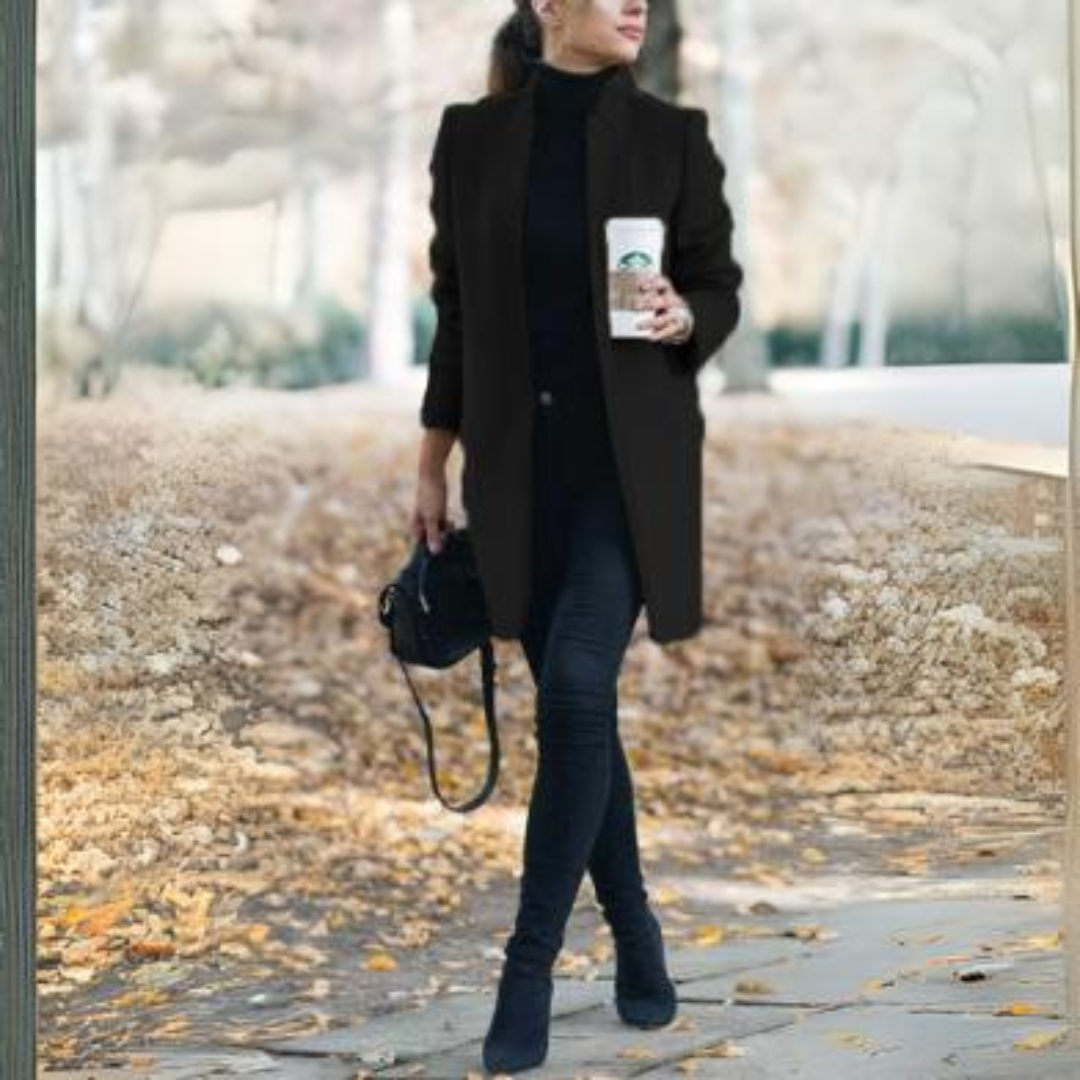 Marsanne | Manteau Long Femme Élégant Classique Uni à Coupe Moderne