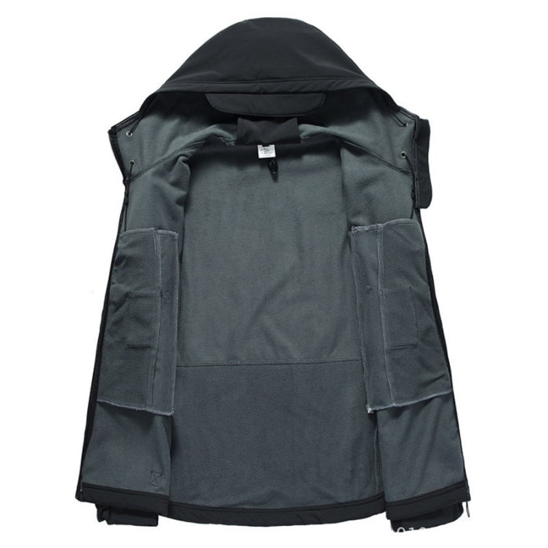 Eric | Veste fonctionnelle homme avec capuche – Multiples poches zippées, style outdoor avec col montant