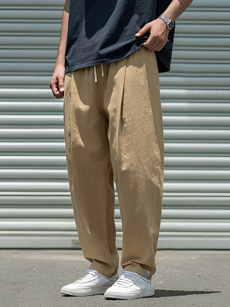 Pantalon Homme Coupe Droite Ample – Confort Léger et Style Moderne