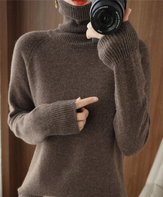 Estelle | Pull Femme en Maille Confortable à Col Montant, Doux et Stylé