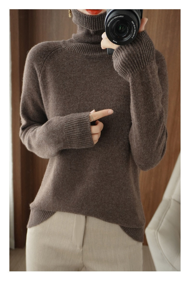 Félicie | Pull Femme Col Montant Tricoté, Confortable et Élégant