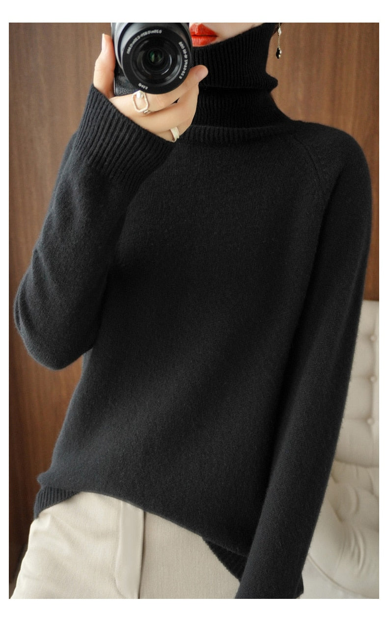 Félicie | Pull Femme Col Montant Tricoté, Confortable et Élégant