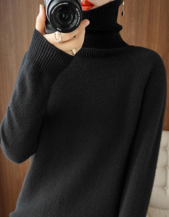Estelle | Pull Femme en Maille Confortable à Col Montant, Doux et Stylé