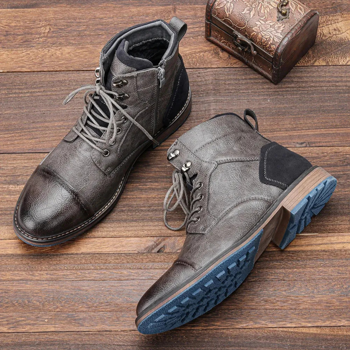 Bottines en Cuir Homme Vintage | Confort et Robustesse