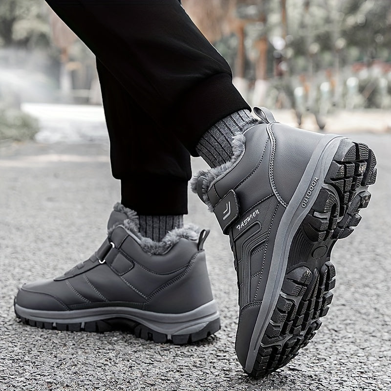 Zalric | Bottines Hiver Homme Mi-Montantes avec Lacets et Doublure Chaude