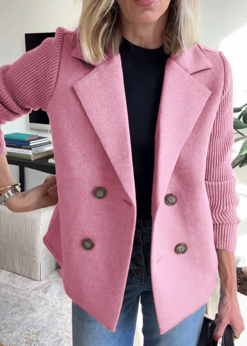 Aubrielle | Blazer Femme Double Boutonnage Élégant et Polyvalent, Couleur Unie
