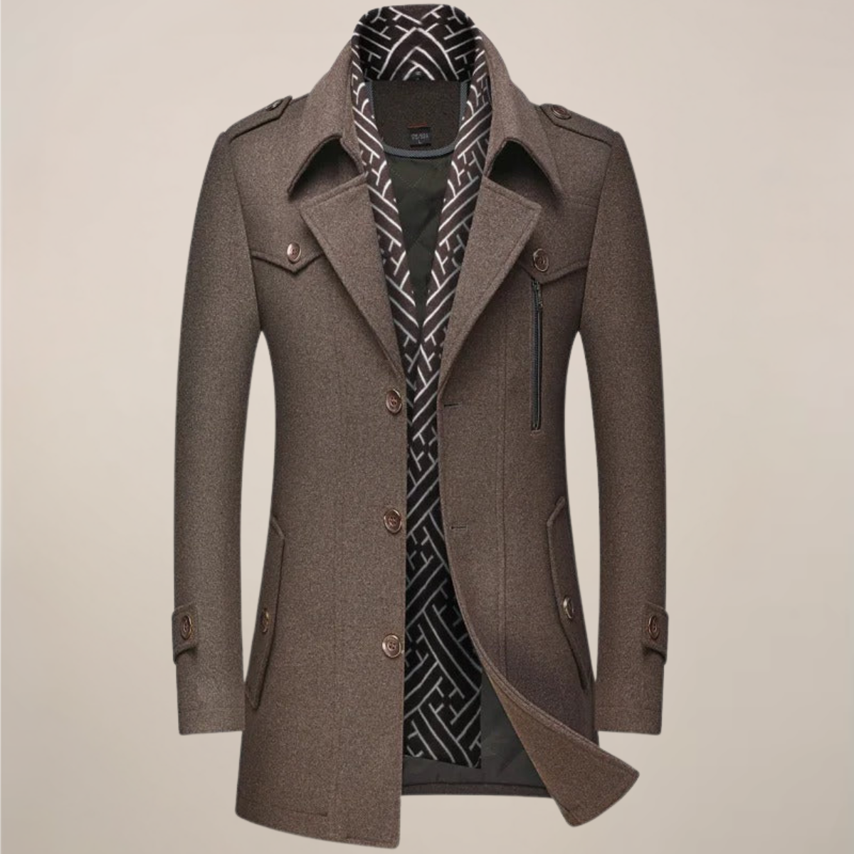 Manteau Long Hiver Homme à Boutons | Élégance Classique et Chaleur Raffinée