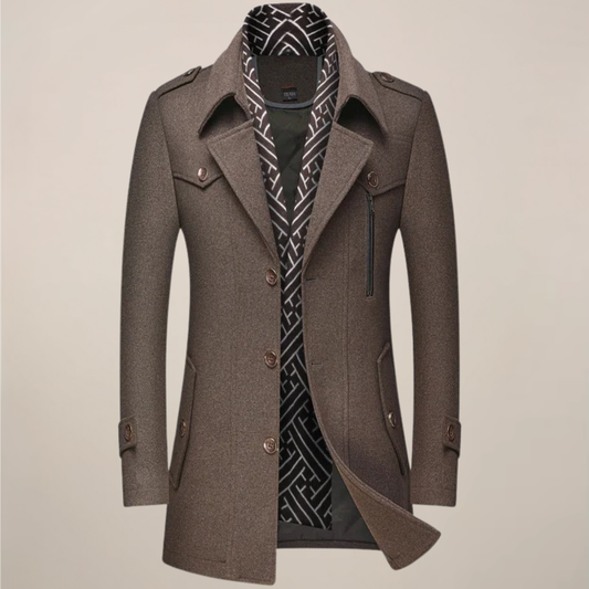 Manteau Long Hiver Homme à Boutons | Élégance Classique et Chaleur Raffinée