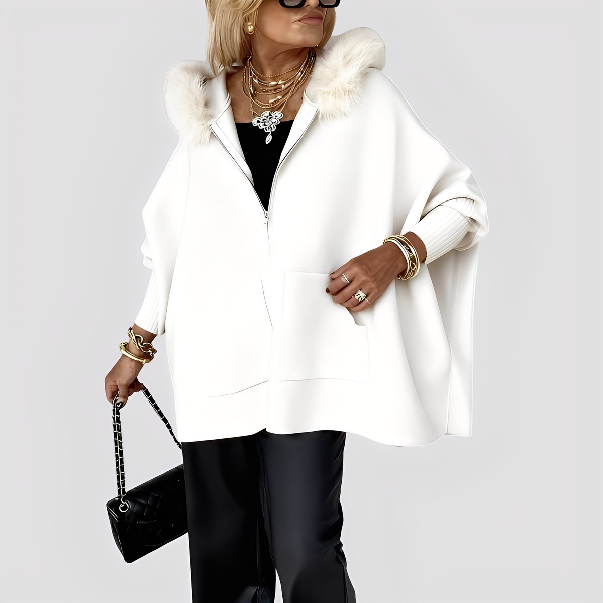 Manteau Femme en Fausse Fourrure à Capuche | Chaud et Élégant pour l’Hiver