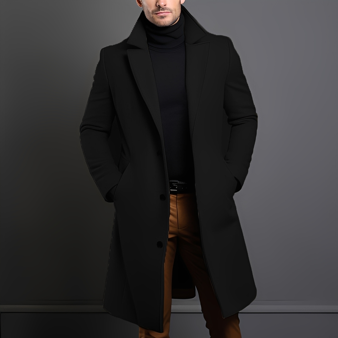 Manteau Homme Long avec Revers | Classique, Élégant et Confortable