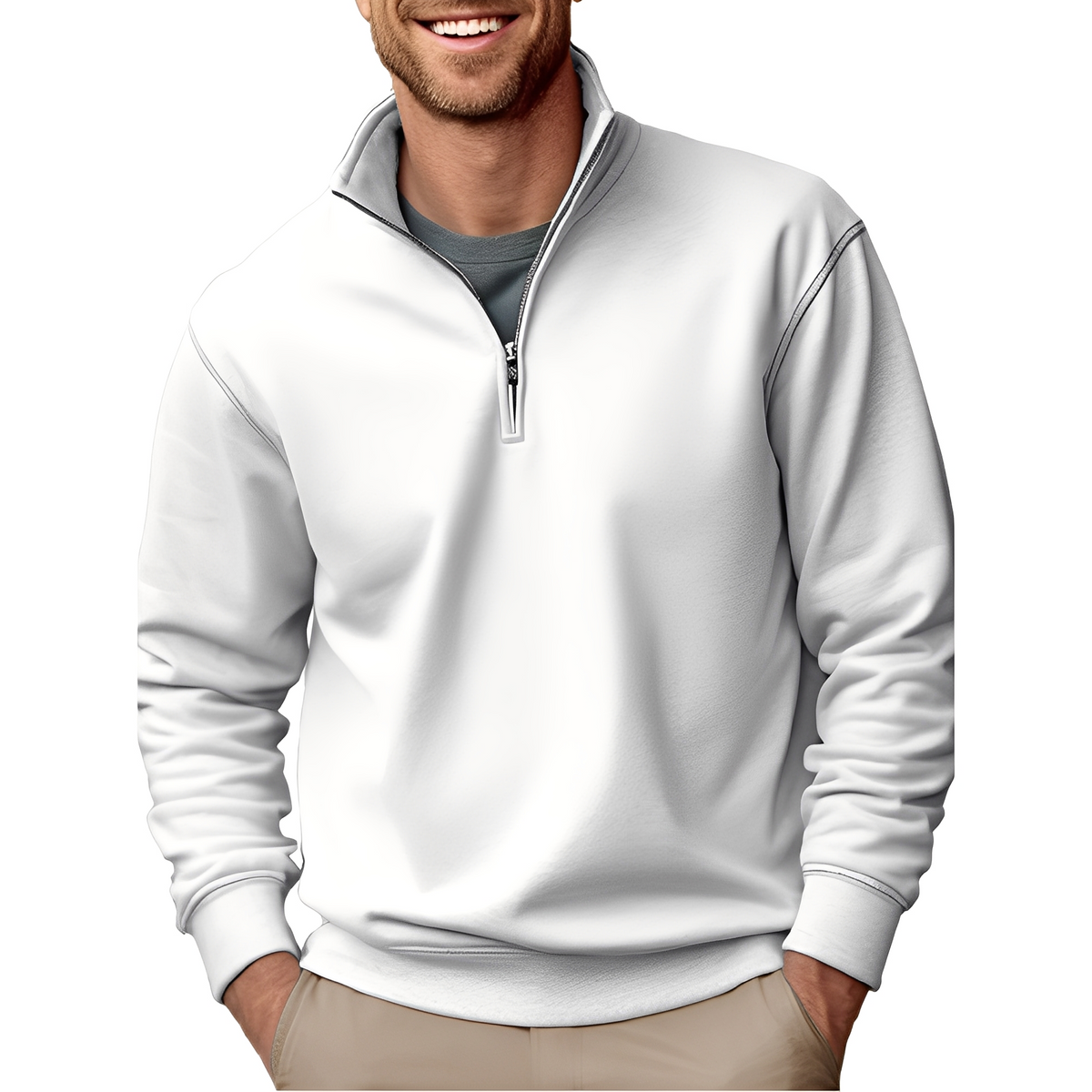 Pull Homme Léger à Demi-Zip | Confortable et Polyvalent