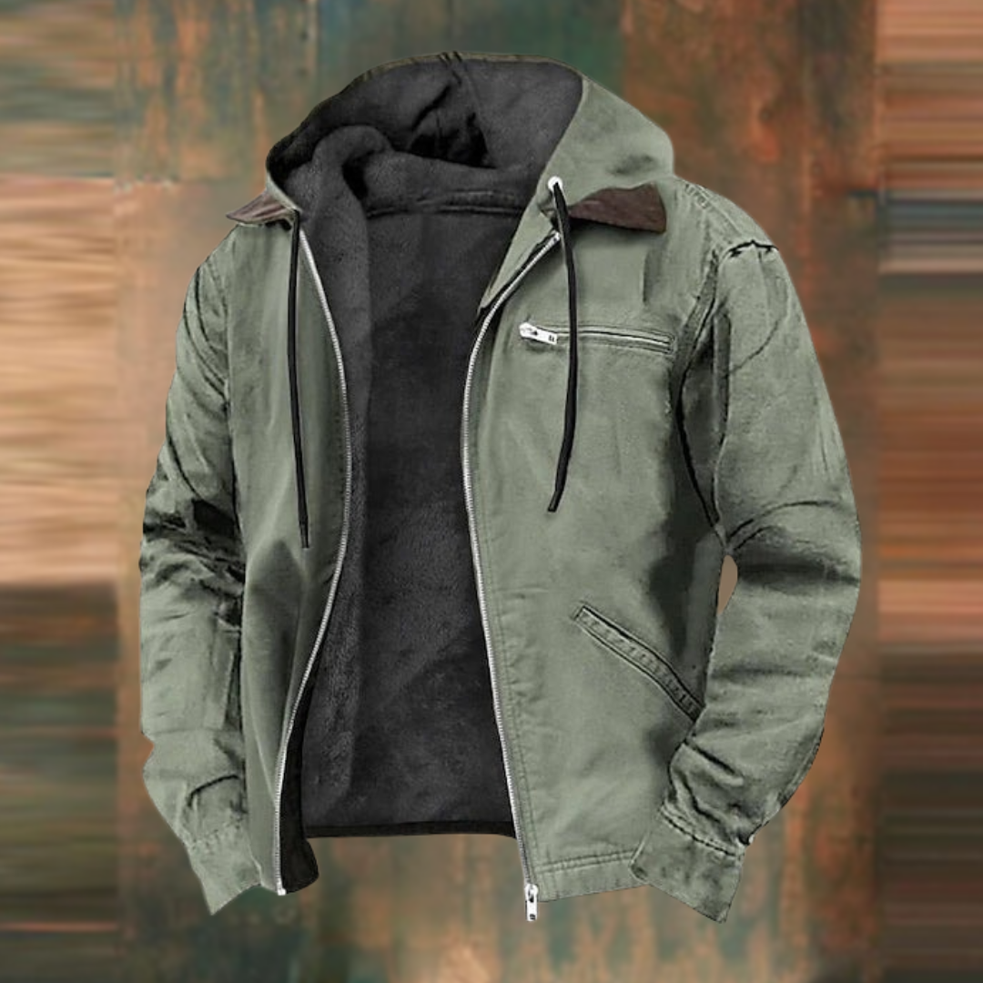 Bastien | Veste Homme à Capuche Zippée avec Cordon de Serrage et Doublure Confortable