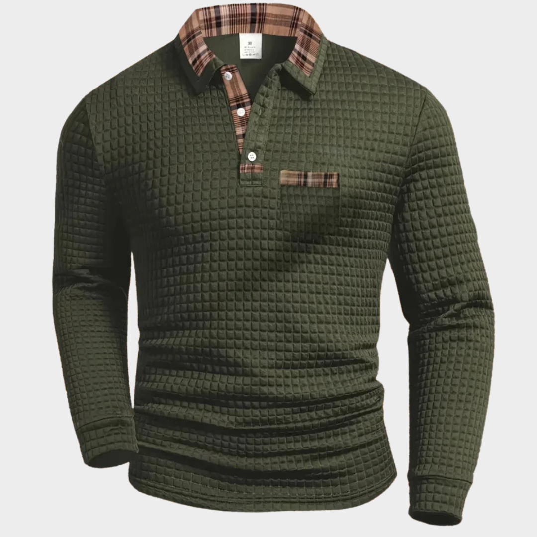 Polo Homme Manches Longues Structuré | Élégance & Confort Quotidien