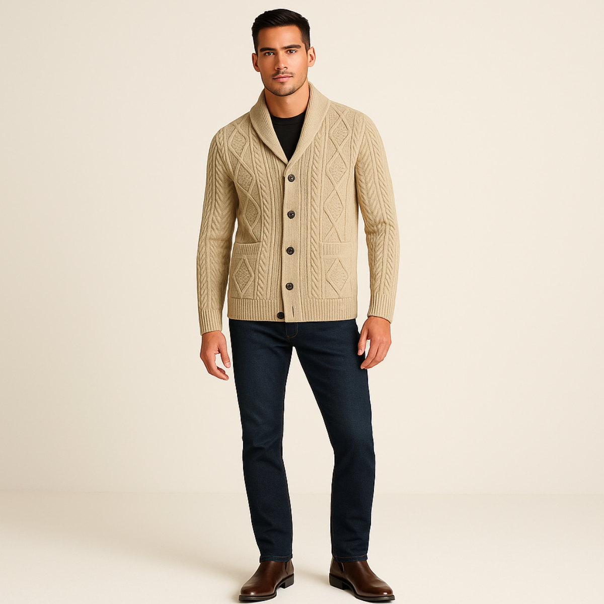 Cardigan Homme en Cachemire | Confort Luxueux et Style Élégant