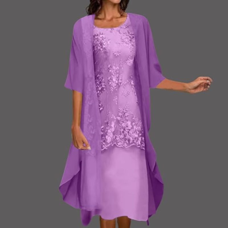 Robe fluide à design superposé avec sur-robe légère – Élégante, aérienne & raffinée