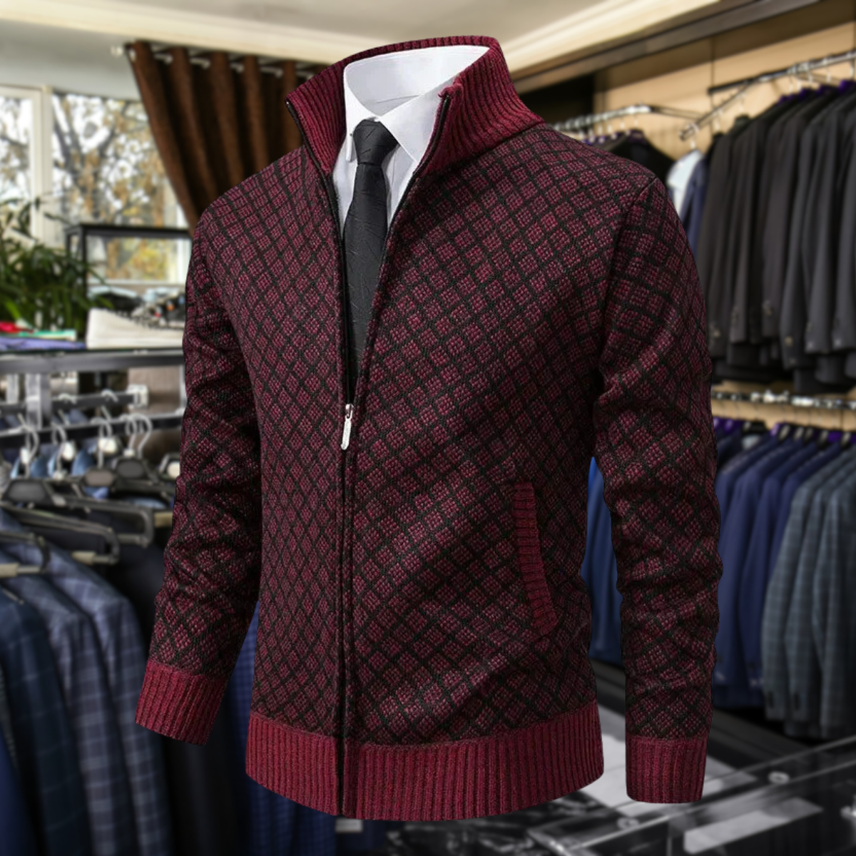 Cardigan Homme Structuré | Col Montant et Confort Hivernal