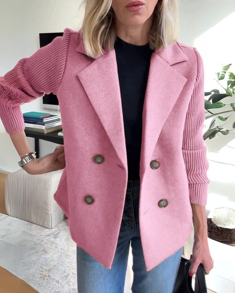 Blazer Gilet Femme en Maille avec Revers Classique – Chic, Confortable & Polyvalent