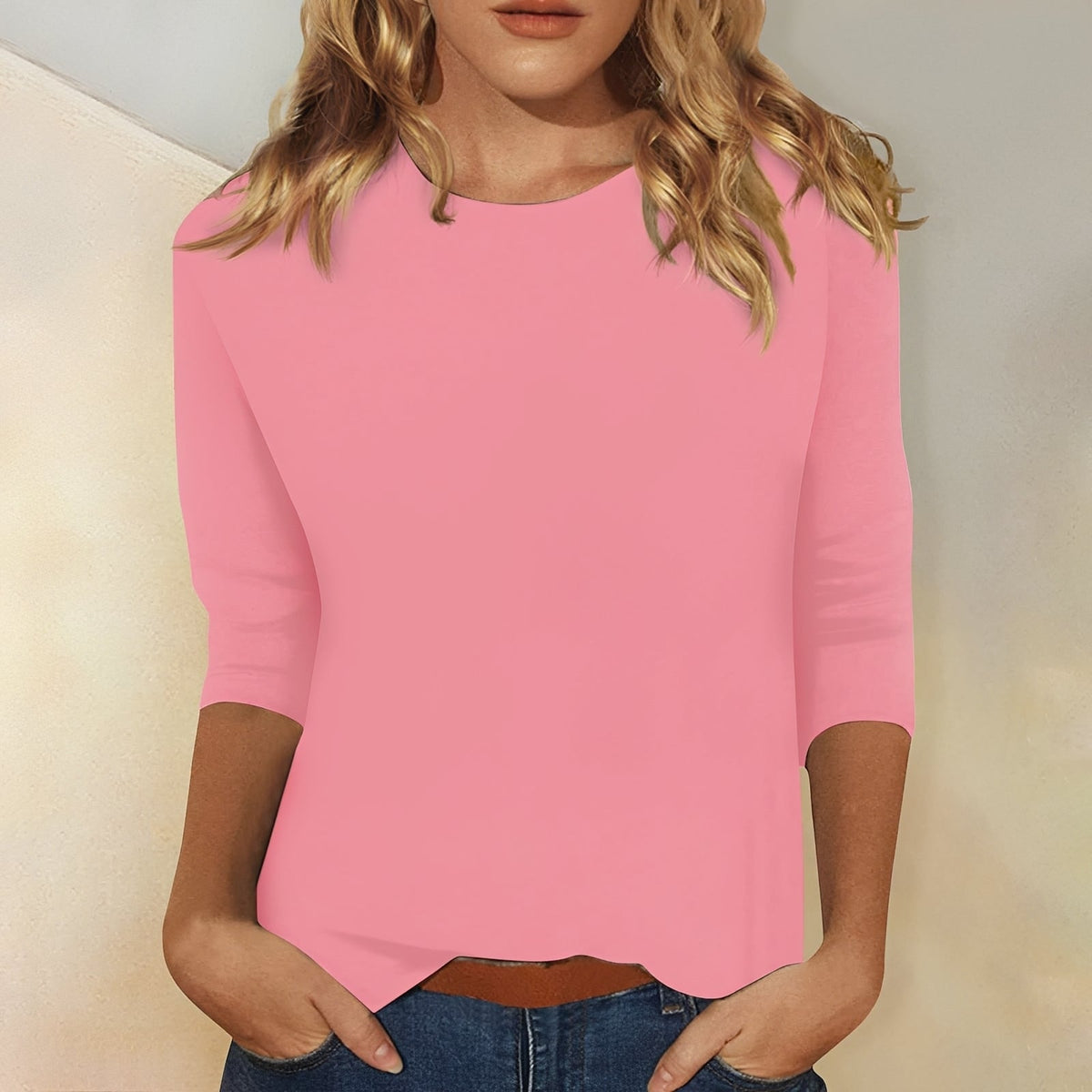 T-Shirt Femme Manches 3/4 – Style Décontracté pour le Quotidien