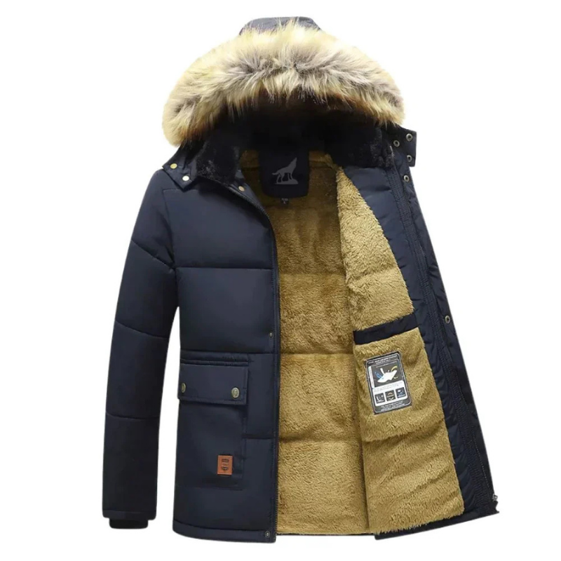 Christoff | Parka Homme Hiver Chaude avec Doublure Polaire et Capuche Amovible en Fourrure