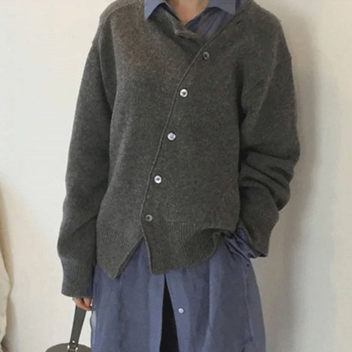 Harmonie | Cardigan Femme à Boutons Asymétriques en Maille