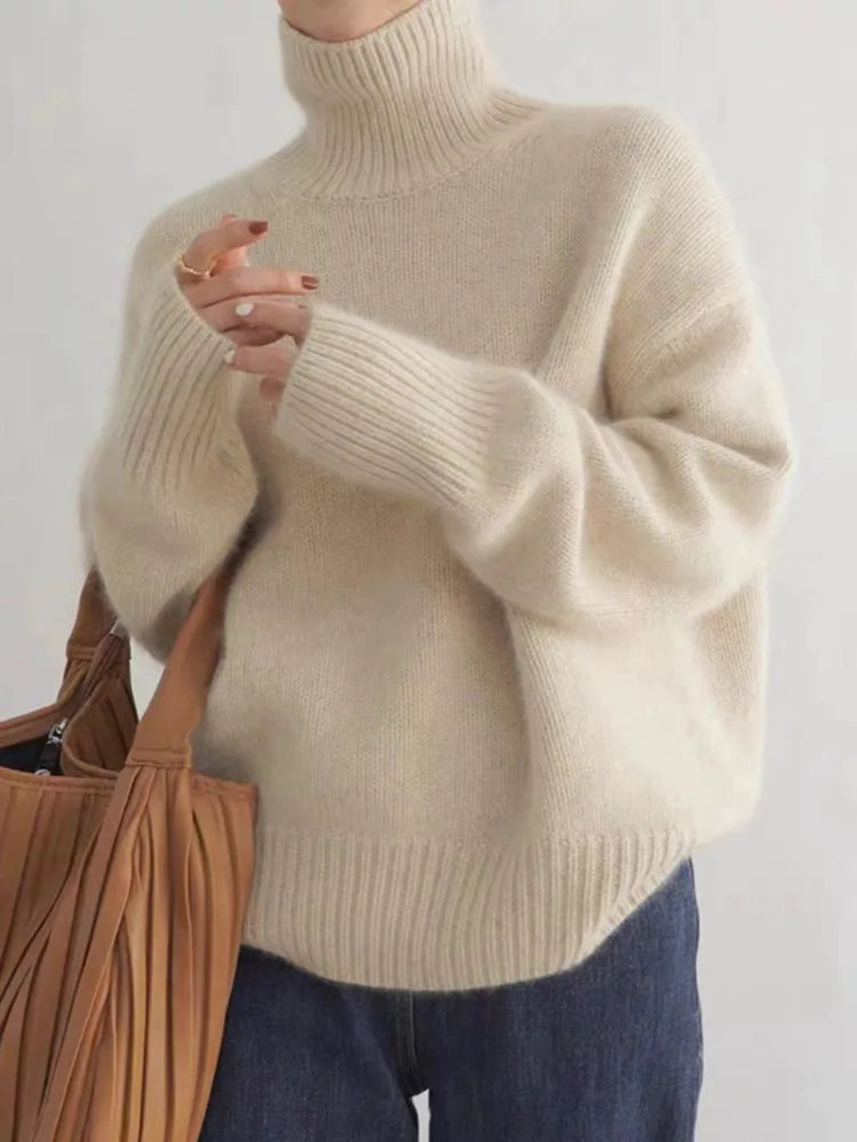 Pull Femme Col Roulé Cachemire | Confort Doux et Élégance Quotidienne