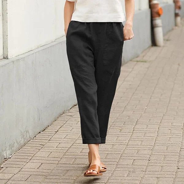 Pantalon Large en Lin et Coton – Élégance Décontractée & Confort Léger