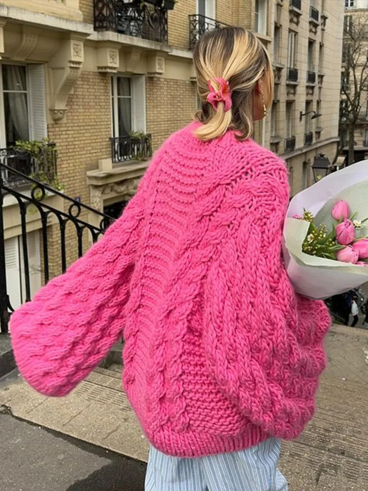 Coralie | Pull Femme Oversize en Maille Épais à Col Montant
