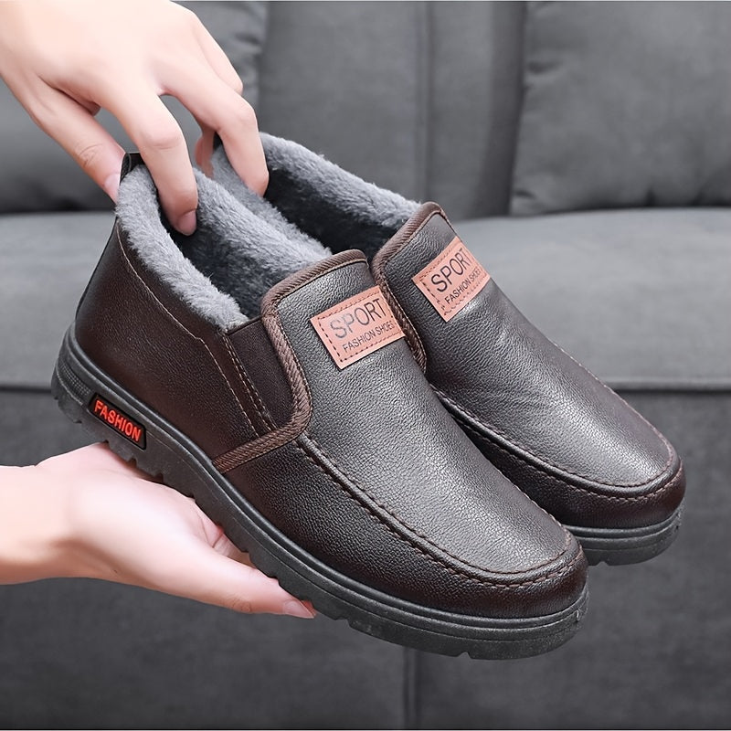 Yvrian | Chaussures Hiver Homme Slip-On Mi-Montantes avec Doublure Chaude