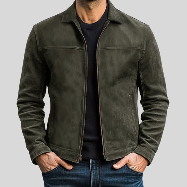 Vincent | Veste Homme Style Cuir à Col Relevé Zippée