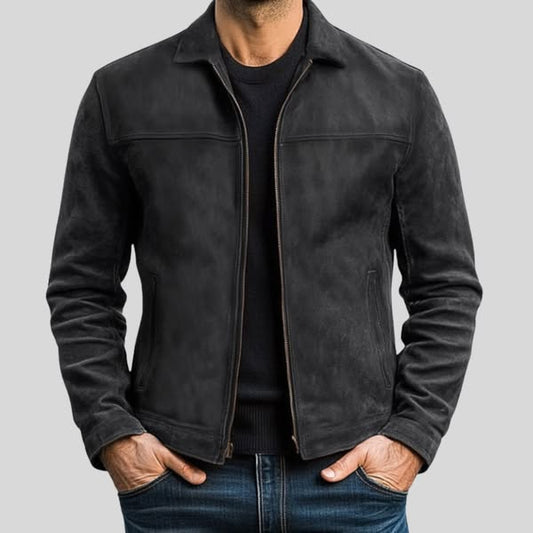 Vincent | Veste Homme Style Cuir à Col Relevé Zippée